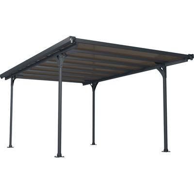 Einzelcarport PALRAM - CANOPIA "Verona", grau (anthrazit), B/H/T: 297cm x 210cm x 500cm, Carports, 6mm starke Polycarbonat-Stegplatten