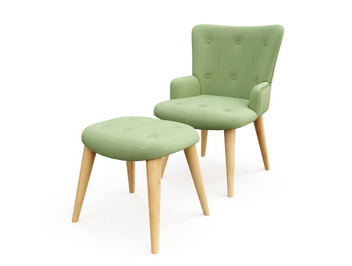 Sessel mit Hocker NEVIO mintgrün