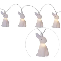 MARELIDA LED Lichterkette Bunny 10 weiße leuchtende Hoppel Häschen für Ostern