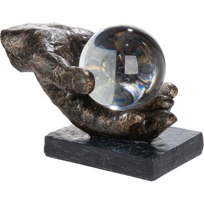 Skulptur GILDE "Skulptur Hand; Kugel Erkenntnis bronzefarben", braun (bronzefarben, schwarz), B:22cm H:13cm T:12cm, Kunstharz, Dekofiguren, Erkenntnis Weisheit Lebensweg Philosophie Inspiration