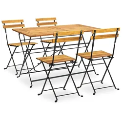 vidaXL 5-tlg. Garten-Essgruppe Klappbar Akazie Massivholz