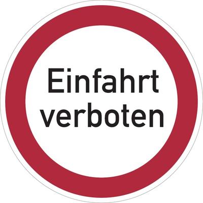 Verbotsschild, Einfahrt verboten - praxisbewährt - 400x0.6 mm Aluminium geprägt