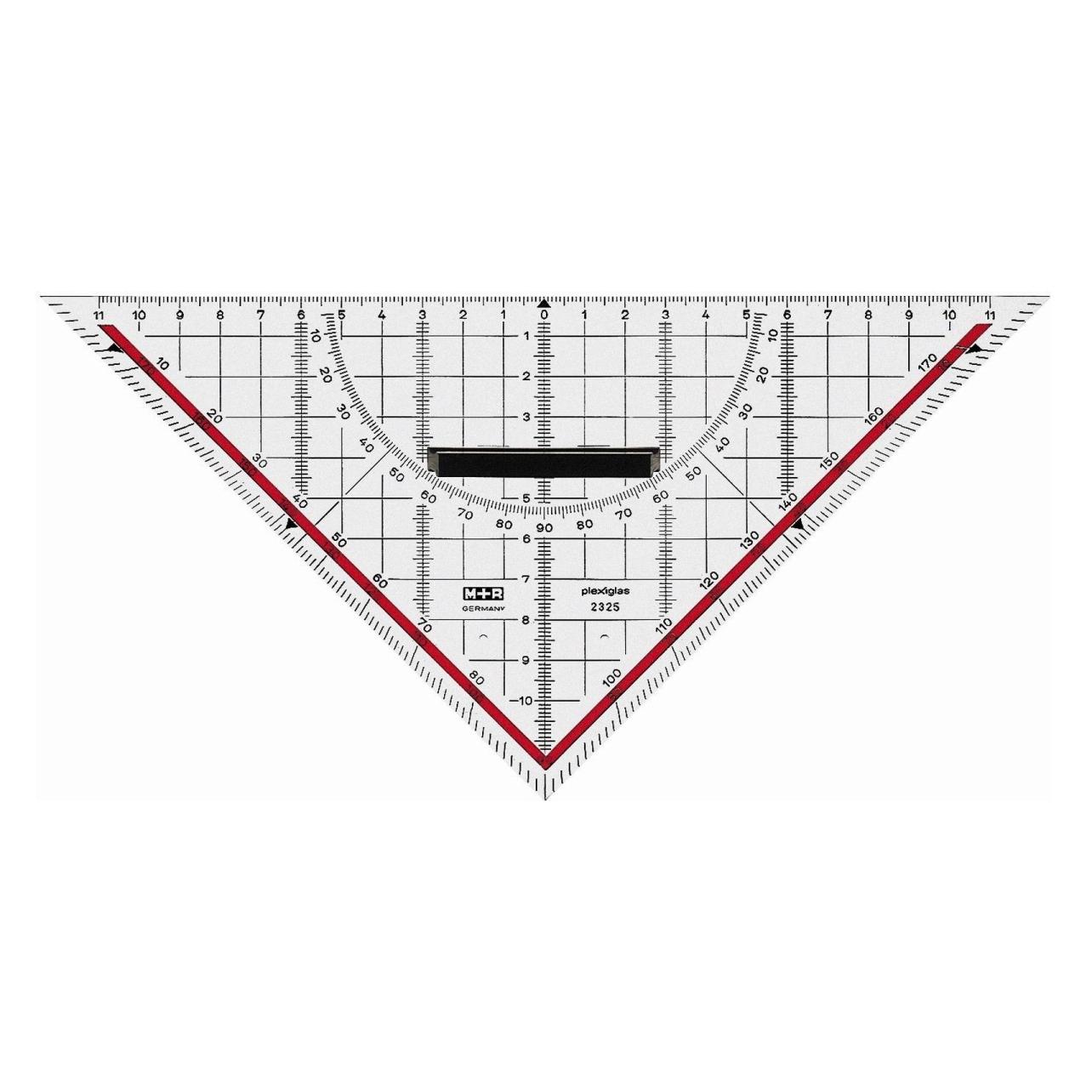 Pagna 10 Geodreiecke 22cm glasklar m Griff Acrylglas (22 cm) (23230100)