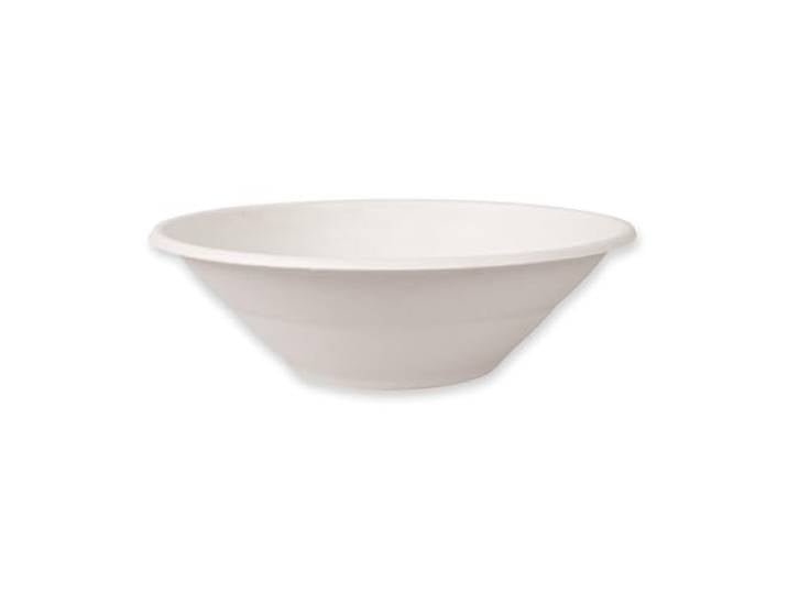 FRANZ MENSCH 500 Stück NATUREStar Schüsseln, rund Zuckerrohr, weiß, V: 900 ml, Ø: 19, 5 cm, H: 6, 5 cm, Karton, Suppenschalen, Zuckerrohr Suppenteller, Einweggeschirr