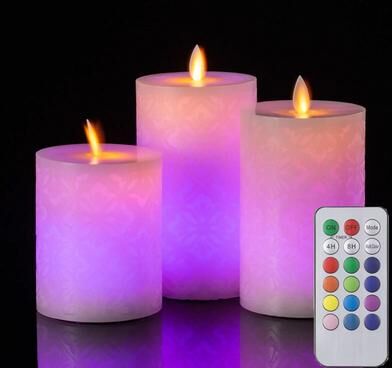 Uplift Treasures Real Wax LED Flameless Candles With Remote Control 3pcs