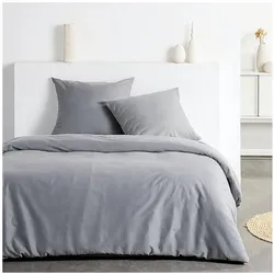 Today, Kinderbettwäsche, Bettwäsche-Set – – Essential – 2 Personen – 220 x 240 cm – Grauer Krepp-Effekt (220 x 240 cm)