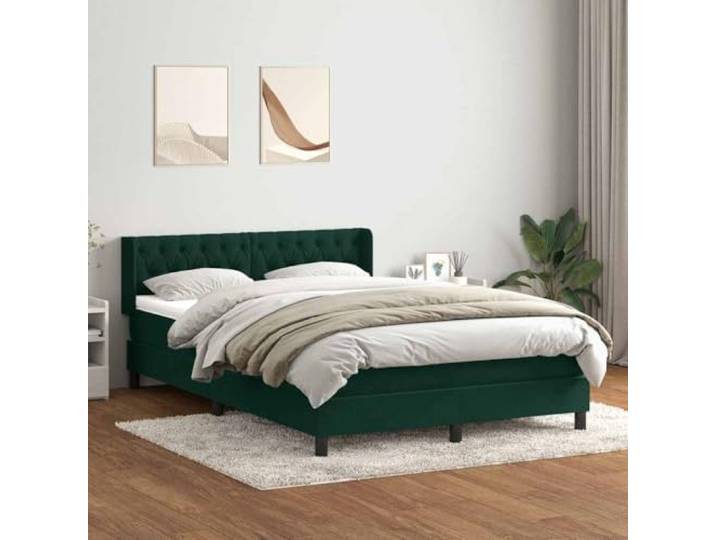 RJPLMFV Lattenrost, Velours, Dunkelgrün, 160 x 220 cm Taschenfederkernmatratze, verstellbares Kopfteil, abnehmbarer Topper, optimale Unterstützung