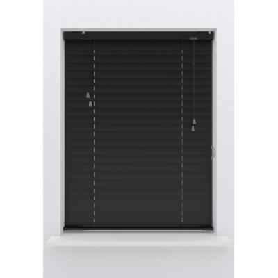 Jalousie MY HOME "Amalia", schwarz (schwarz, schwarz, schwarz), B:210cm H:180cm, Jalousien, 50mm Lamellen aus Aluminium-Matt, Bedienung durch Schnurzug