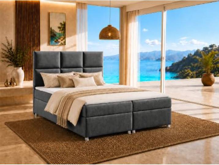 Best For Home Trinity K-13 Boxspringbett 200x200 cm mit Stauraum und Topper