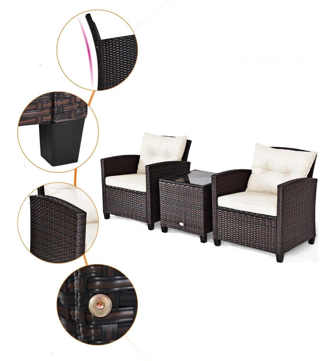 Gartenmöbel-Set - 3-teilig - Gartenstühle - verstellbare Gartenstühle - stapelbare Gartenstühle