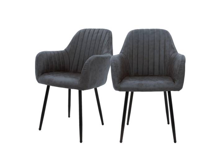 Ml-Design Stuhl Kunstleder anthrazit, Anthrazit, 60x84x58 cm, Esszimmer, Stühle, Armlehnstühle