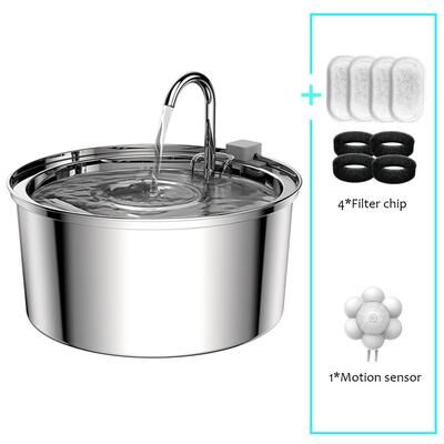 Happy Pet Pantry Stainless Steel Pet Water Fountain, Automatic USB Cat & Dog Feeder With Ultra Quiet Pump & Double Filtration premium Version