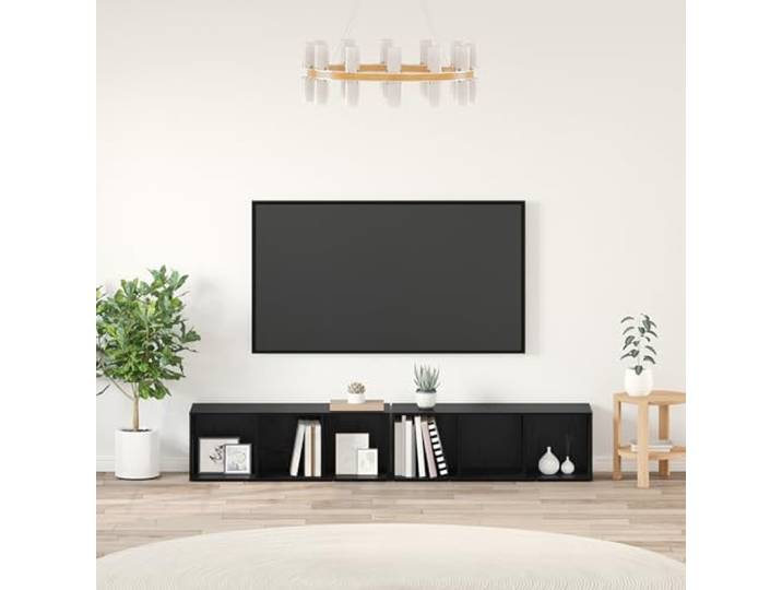 HEFZGDB TV-Schrank-Set 2 Stück Schwarze Eiche 37 x 35 x 107 cm Cube Modulregalsystem Lagerung Wohnraum