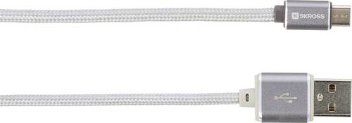 Skross USB-Kabel USB 2.0 USB-A Stecker, USB-Micro-B Stecker 1.00m Silber 2700240
