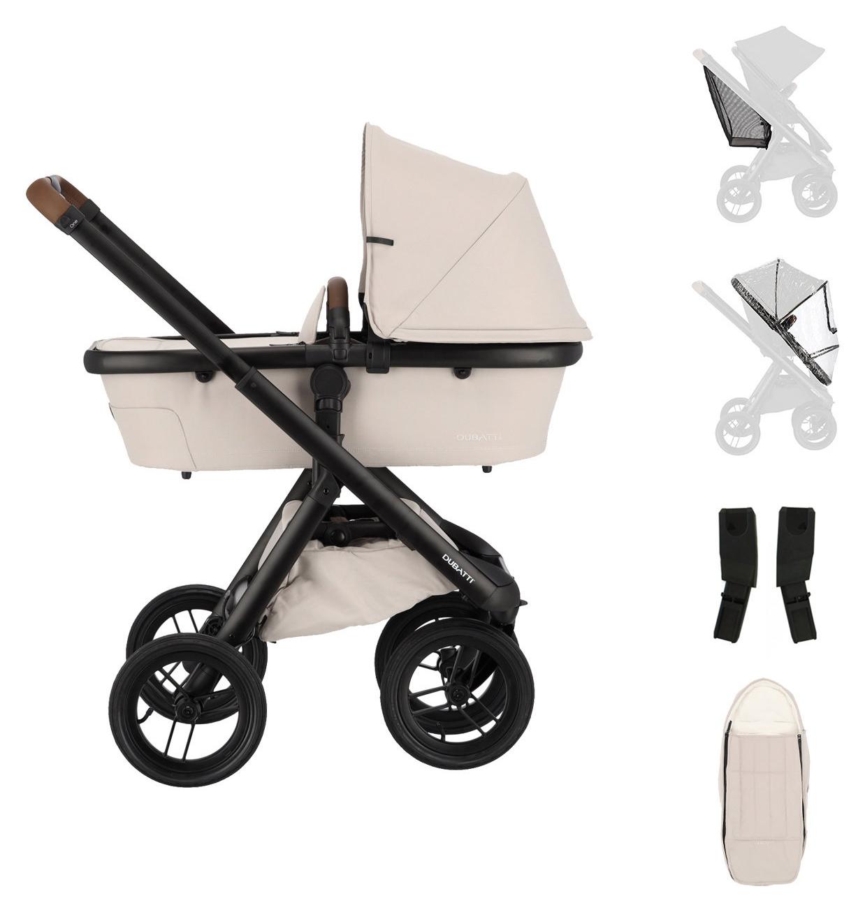 Dubatti One E6 2-in-1 Kinderwagen Black/Dark Brown - Tofu Gray