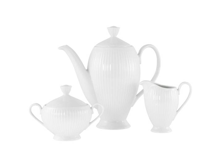 Creatable Kaffeeset Valencia, Weiß, Keramik, 3-teilig, 200 ml,300 ml, lebensmittelecht, Geschirr, Geschirrsets, Kaffeeservice