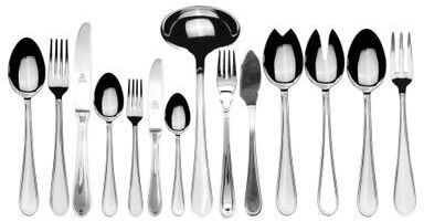 Mepra Norma Flatware Set with H/H Knives (Configuration P) - 113 Pieces - Stainless Steel