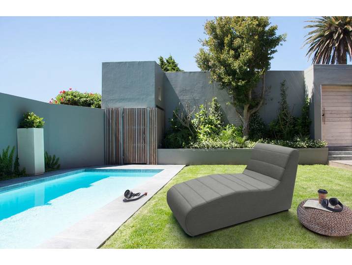 Sofaelement DOMO COLLECTION Soleil, pflegeleichter und wetterfester Bezug , grau (anthrazit), B:73cm H:80cm T:152cm, 100% solution dyed Acryl, Polsterelemente, Sofaelement, Outdoor, besonderes Design und Formgebung, individuell erweiterbar