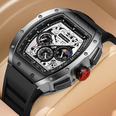 Fashion Sheath Apex Chrono Pro Men's Military Quartz Watch silver Black