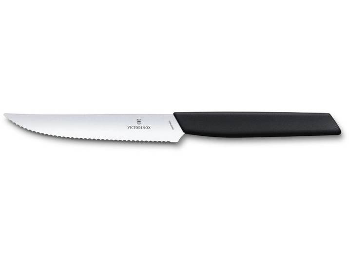 Steakmesser VICTORINOX Swiss Modern , schwarz, Stahl, Essmesser, Steakmesser