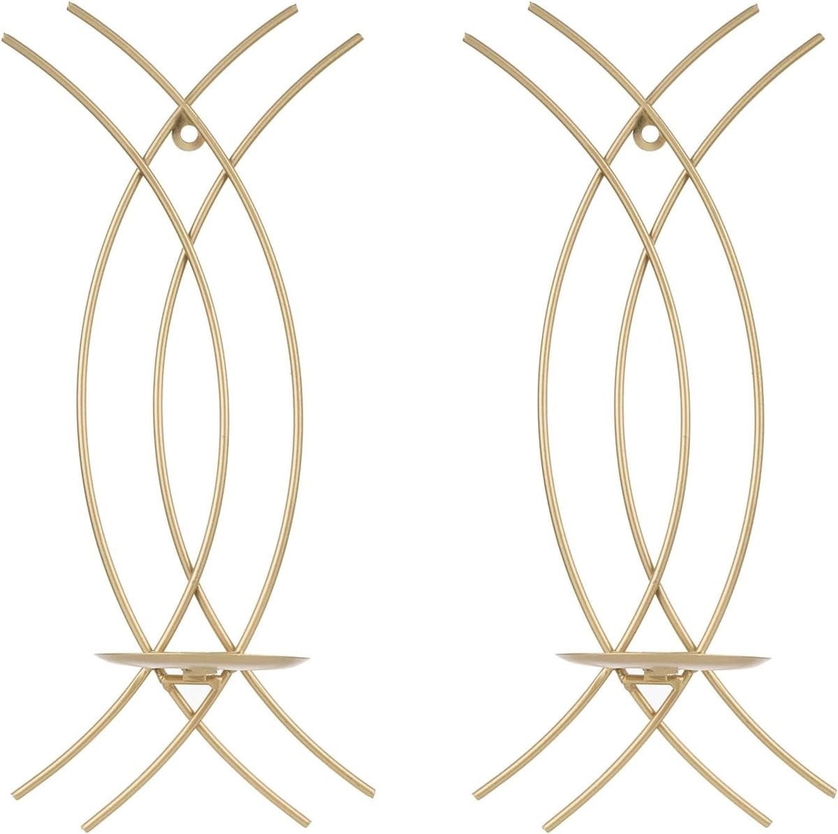 Elegante Gouden Wandkandelaar Set voor Theelichtjes en Decoratie