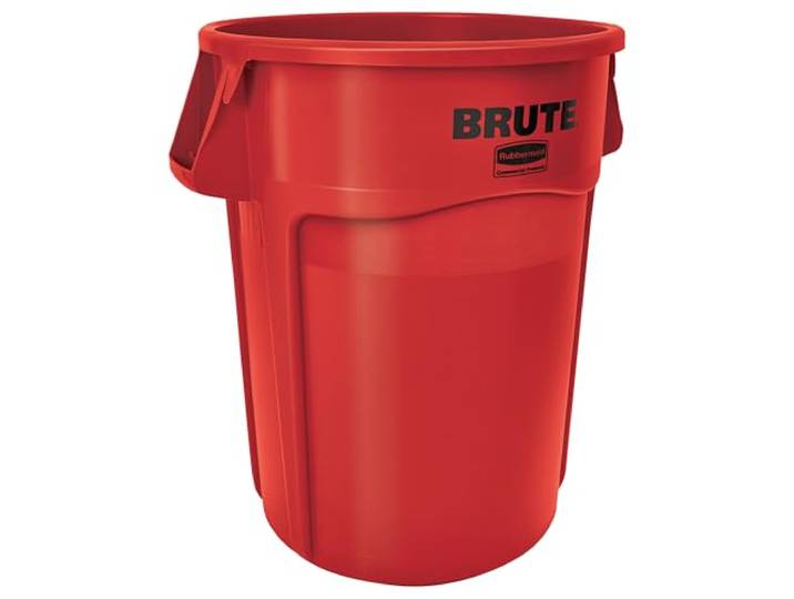 Rubbermaid Commercial Products Brute Behälter mit Luftkanälen Robuster Mülleimer aus Kunststoff 167 l, Rot