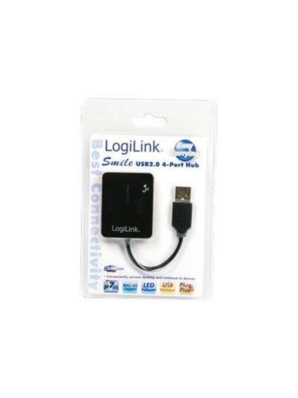 LogiLink USB 2.0 hub 4-port Smile black USB-Hubs - 4 - Schwarz