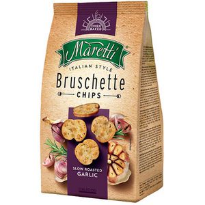 Maretti Brotchips Bruschette Chips Slow Roasted Garlic, Weizen, mit Sonnenblumenöl & im Ofen gebacken, 150 g
