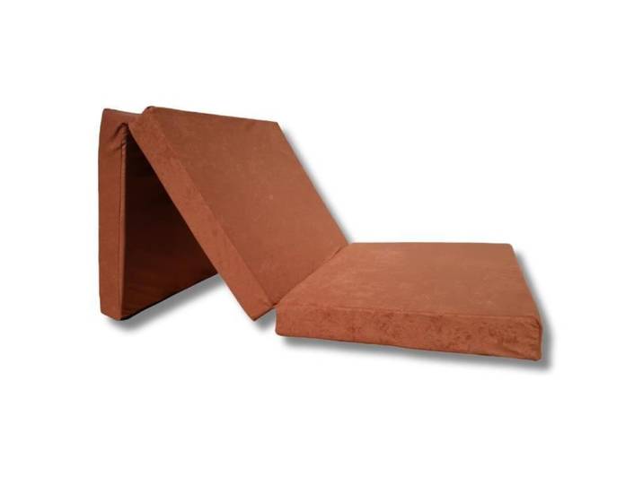 Matelas Pliable 190x90x8 cm Fauteuil futon chauffeuse - Natalia Spzoo - 90x190 cm - Marron clair