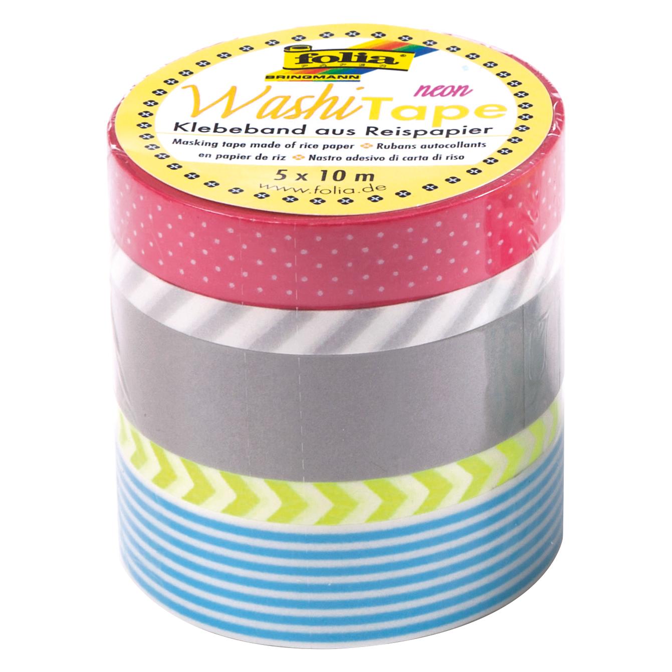 Folia Washi-Tape 5er Set NEON GELB (38650805)