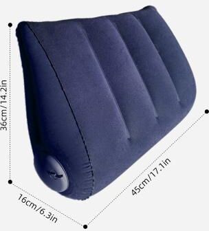 Perfect Picks Market Portable Inflatable Camping Pillow Lightweight Wedge Cushion For Sleep Support   Air Cushion Body Positioner navy Blue