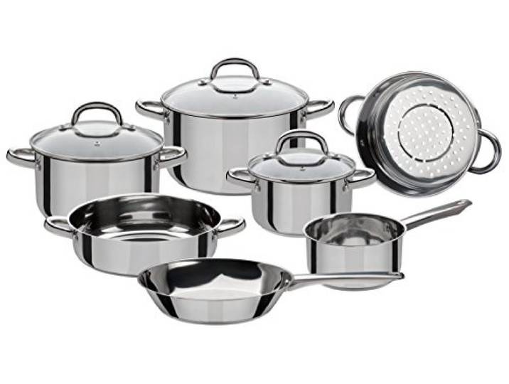GSW 990097 Montreal Topf-Set 10-teilig, Edelstahl, Silber, 24 cm, Einheiten, 38 x 25.5 x 15.5 cm