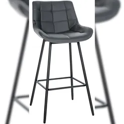 Proregal CHEFGASTRO Barhocker GOLDEN GATE Kunstleder HxBxT 104x49x56cm Grau Barstuhl