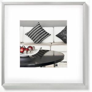 walther-design Bilderrahmen Chair AJ220S, 20 x 20 cm, Echtglas, Aluminiumrahmen silber