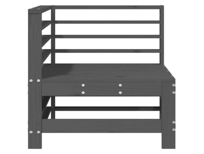 KTHLBRH Ecksofa grau 63 x 63 x 60 cm aus Kiefernholz Modulares Design, bequeme Rückenlehne, für Terrasse und Terrasse, Kapazität 110 kg