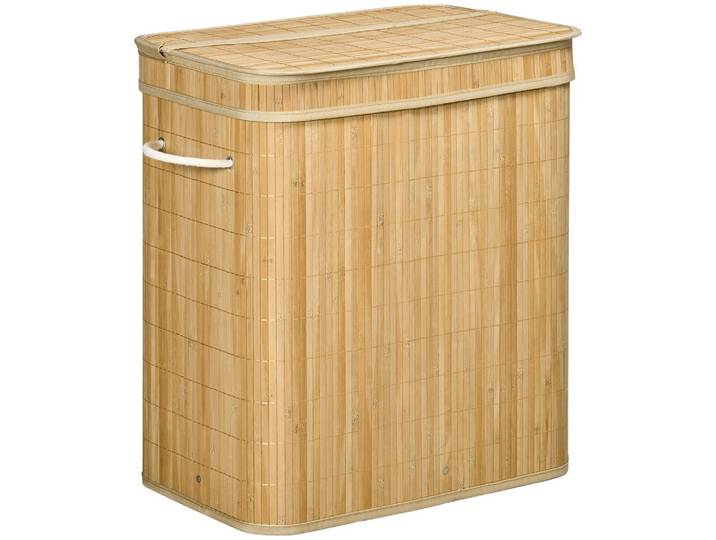 WÄSCHEKORB mit Deckel 90 L, Natur