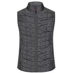 Damen Melange Strickfleece Hybridweste JN739, grau/anthrazit-melange, Größe M - grau - M