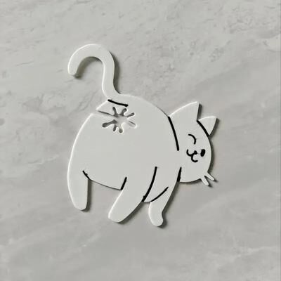 Inspired Living Cat Butt Bag Clip Set 3D Printed Food Bag Sealer & Funny Chip Bag Clip For Cat Lovers white
