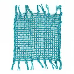 Set of 4 Seagrass Fringe Natural Coaster - Turquoise
