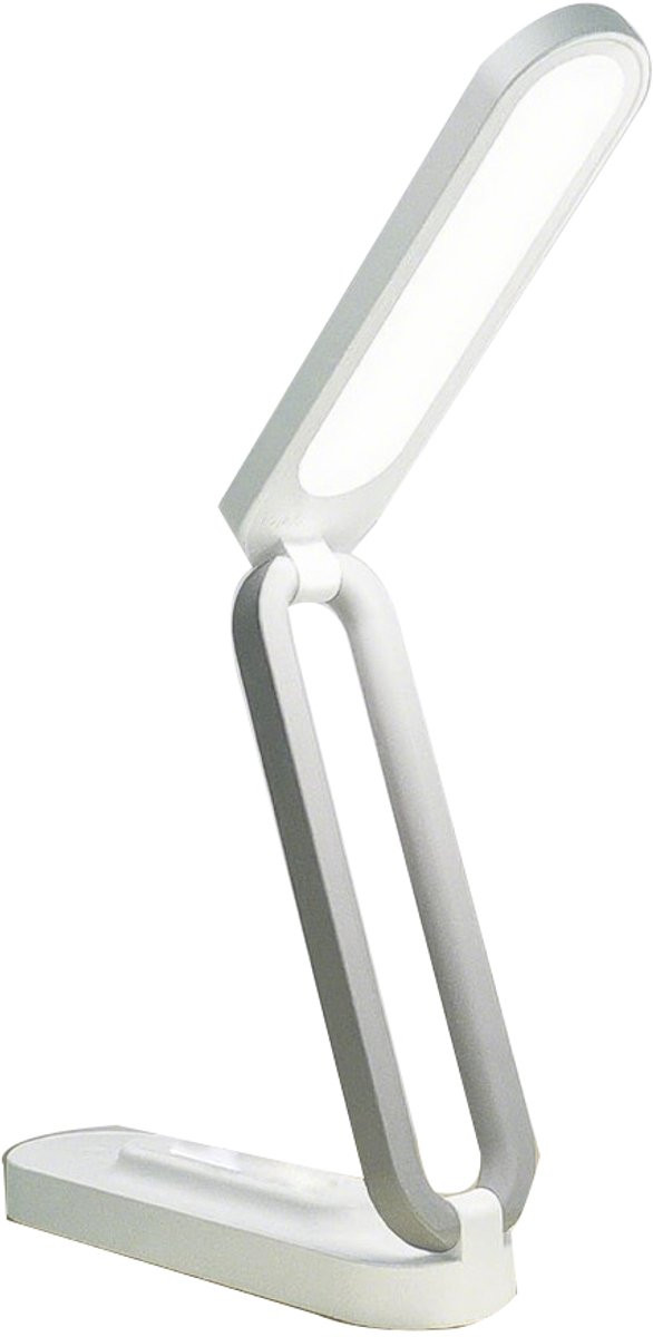 Draadloze LED-bureaulamp met oplaadbare batterij, dimbare en opvouwbare leeslamp in wit
