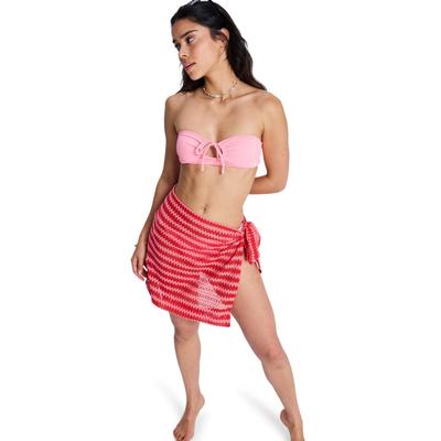 Strandrock ROXY "Moana Story", Damen, Gr. M, rot (hibiscus), Obermaterial: 50% Baumwolle, 50% Polyester., Röcke Strandrock