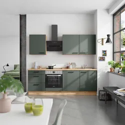 Küchenblock Easytouch High m. Geräten Dunkelgrün