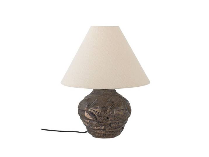 Tischlampe Falt - braunes Steingut - Braun - Luxusbetten24