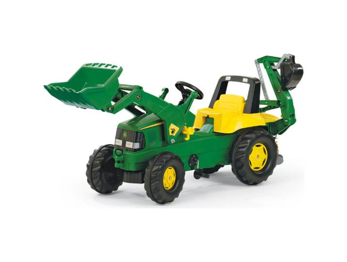 RollyJunior John Deere Backhoe Rolly Toys Grün Kunststoff - Farbe: Grün/Gelb - Trettraktor