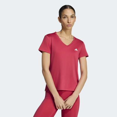 T-Shirt ADIDAS PERFORMANCE "ADIDAS WORKOUT ESSENTIALS MIT V-AUSSCHNITT", Damen, Gr. XL, power pink, Obermaterial: 93% Polyester, 7% Elasthan, V-Ausschnitt, Shirts T-Shirt, mit V-Ausschnitt, ohne Verschluss