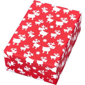 Jung-Design Geschenkpapier Blögg, rot, Recyclingpapier, 50cm x 20m