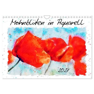 Mohnblüten in Aquarell (Wandkalender 2027 DIN A4 quer), CALVENDO Monatskalender