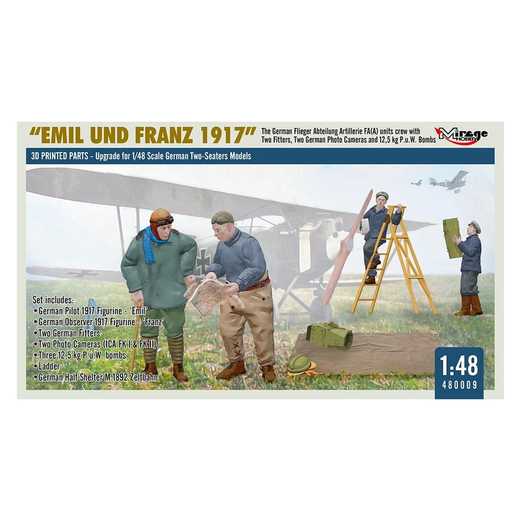 Mirage Hobby WWI German FA(A) Units Crew 'Emil und Franz 1917' w/Equipment (480009)