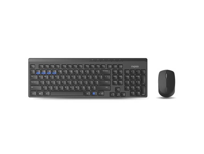 Rapoo 8100M Multi-mode Wireless Desktop Set Toetsenbord Zwart