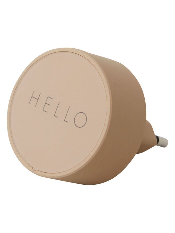 Design Letters Ladestecker "Hello" in Beige - Ø 4,5 cm - onesize